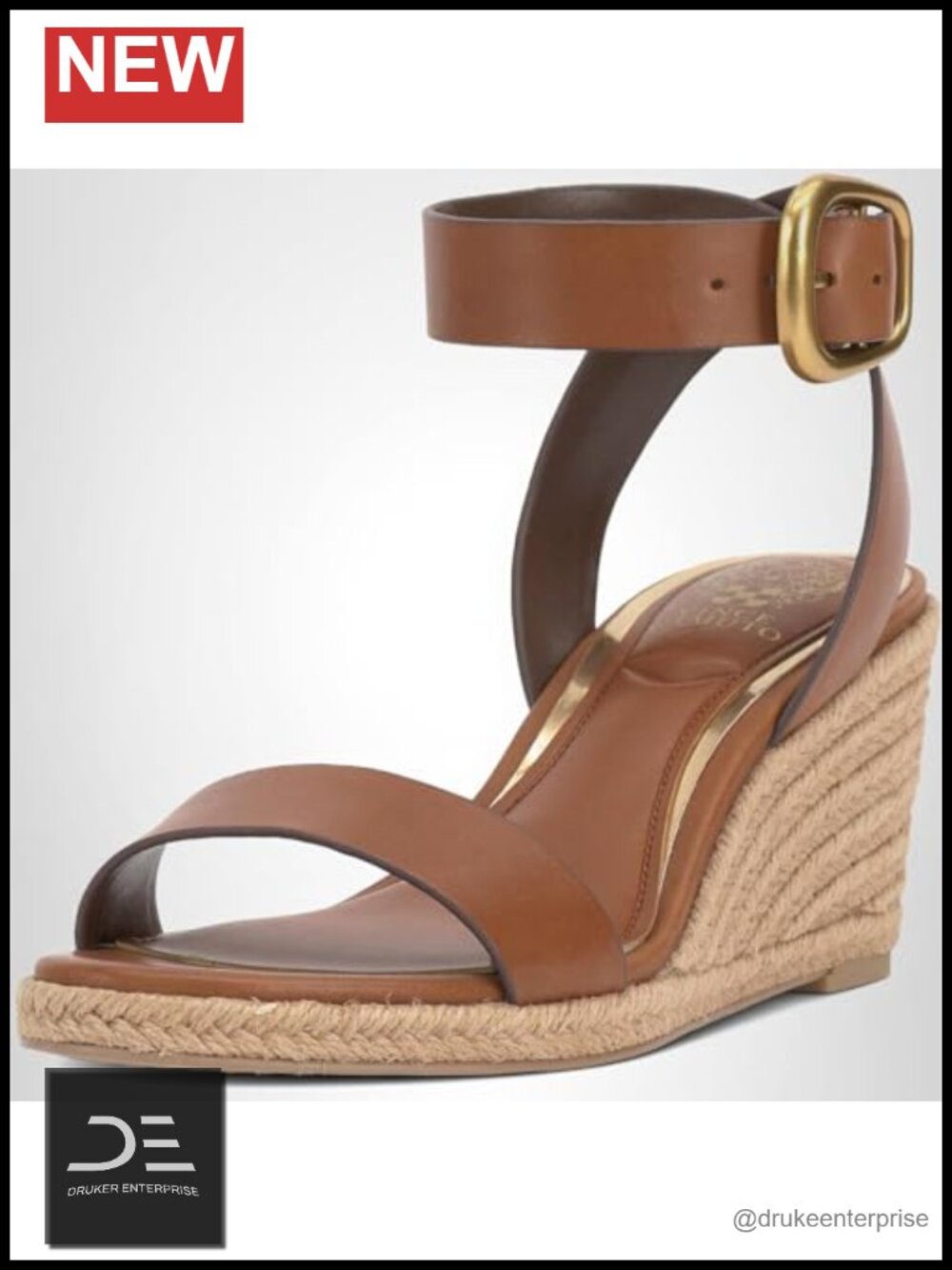 Espadrille Wedge Sandals Leather Ankle Strap Open Toe